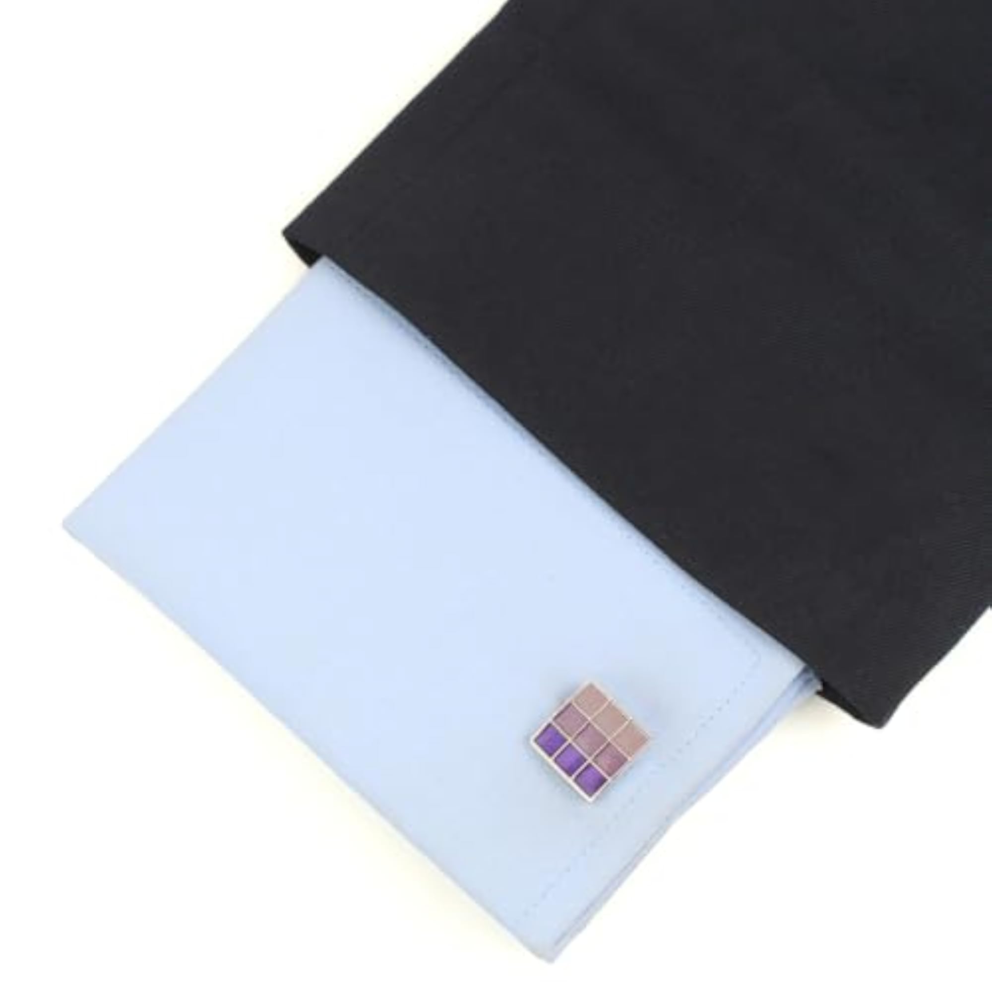 Men's Checks & Enamel Cufflinks, Stylish Accessory